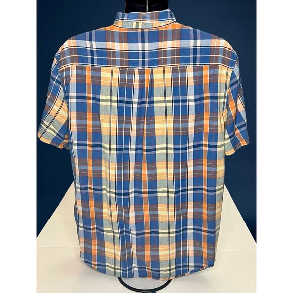 St. John’s Bay Men’s Large Plaid Cotton Shirt Classic Fit Short Sleeve Summer - Picture 2 of 11